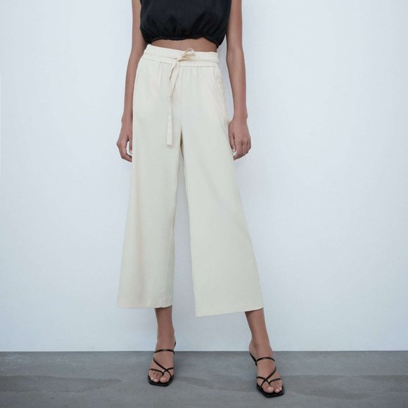 Zara Flowy Tied Pants - Picture 1 of 7